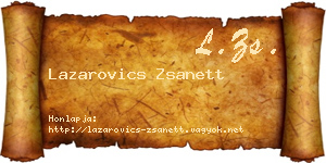 Lazarovics Zsanett névjegykártya